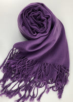 Pashmina Scarf with Fringe, Purple | Bellaire Wholesale