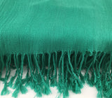 Pashmina Scarf with Fringe, Peacock Green | Bellaire Wholesale