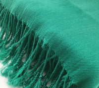 Pashmina Scarf with Fringe, Peacock Green | Bellaire Wholesale