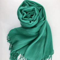 Pashmina Scarf with Fringe, Peacock Green | Bellaire Wholesale