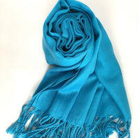 Pashmina Scarf with Fringe, Blue | Bellaire Wholesale