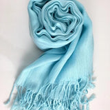 Pashmina Scarf with Fringe, Baby Blue | Bellaire Wholesale