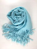Pashmina Scarf with Fringe, Baby Blue | Bellaire Wholesale