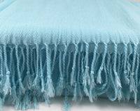 Pashmina Scarf with Fringe, Baby Blue | Bellaire Wholesale
