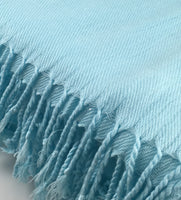 Pashmina Scarf with Fringe, Baby Blue | Bellaire Wholesale