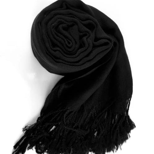 Pashmina Scarf with Fringe, Black | Bellaire Wholsale