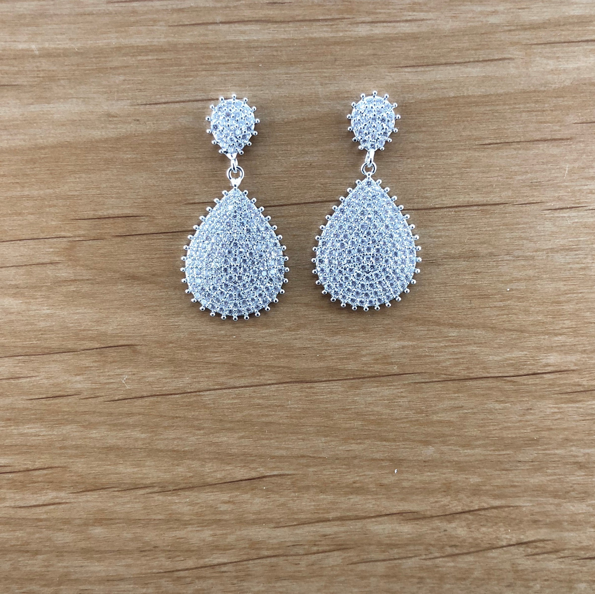 Bridal Cubic Zirconia Earrings, 18K Plated | Bellaire Wholesale