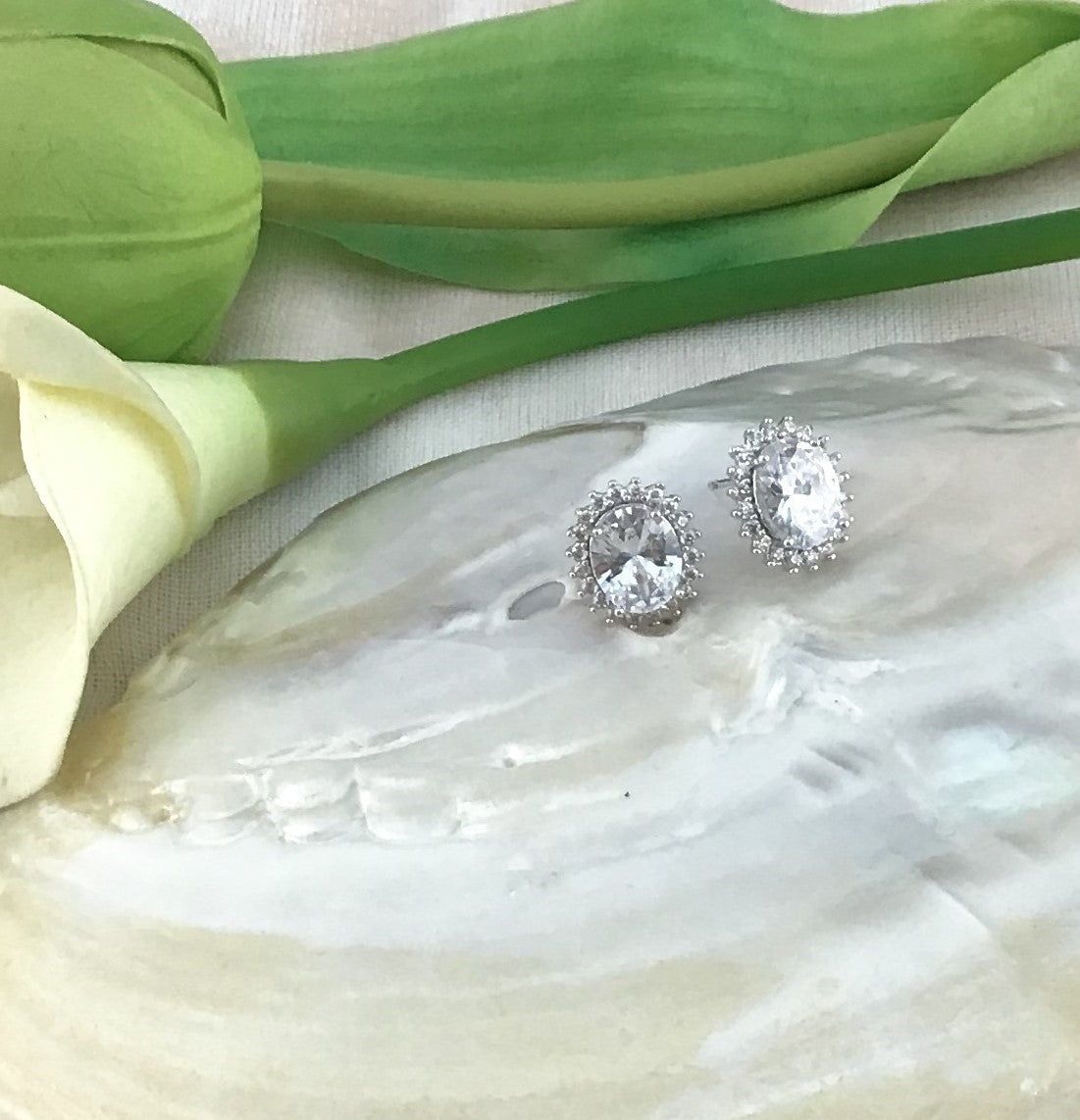 Bridal Cubic Zirconia Earrings, 18K Plated | Bellaire Wholesale