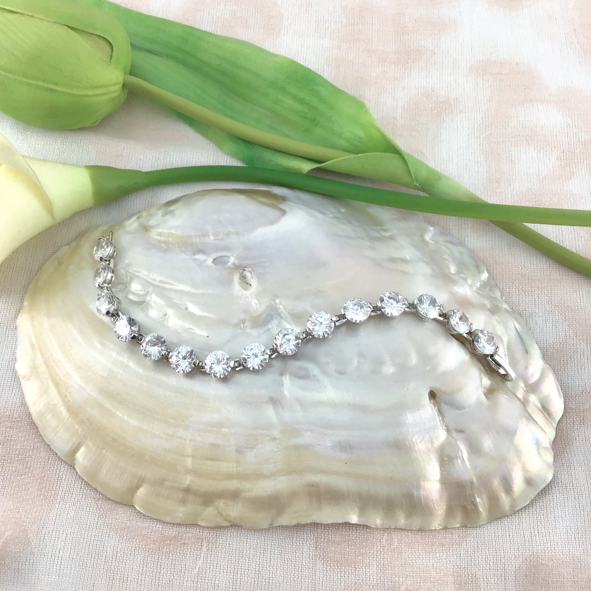 Cubic Zirconia Round Bridal Bracelet | Bellaire Wholesale
