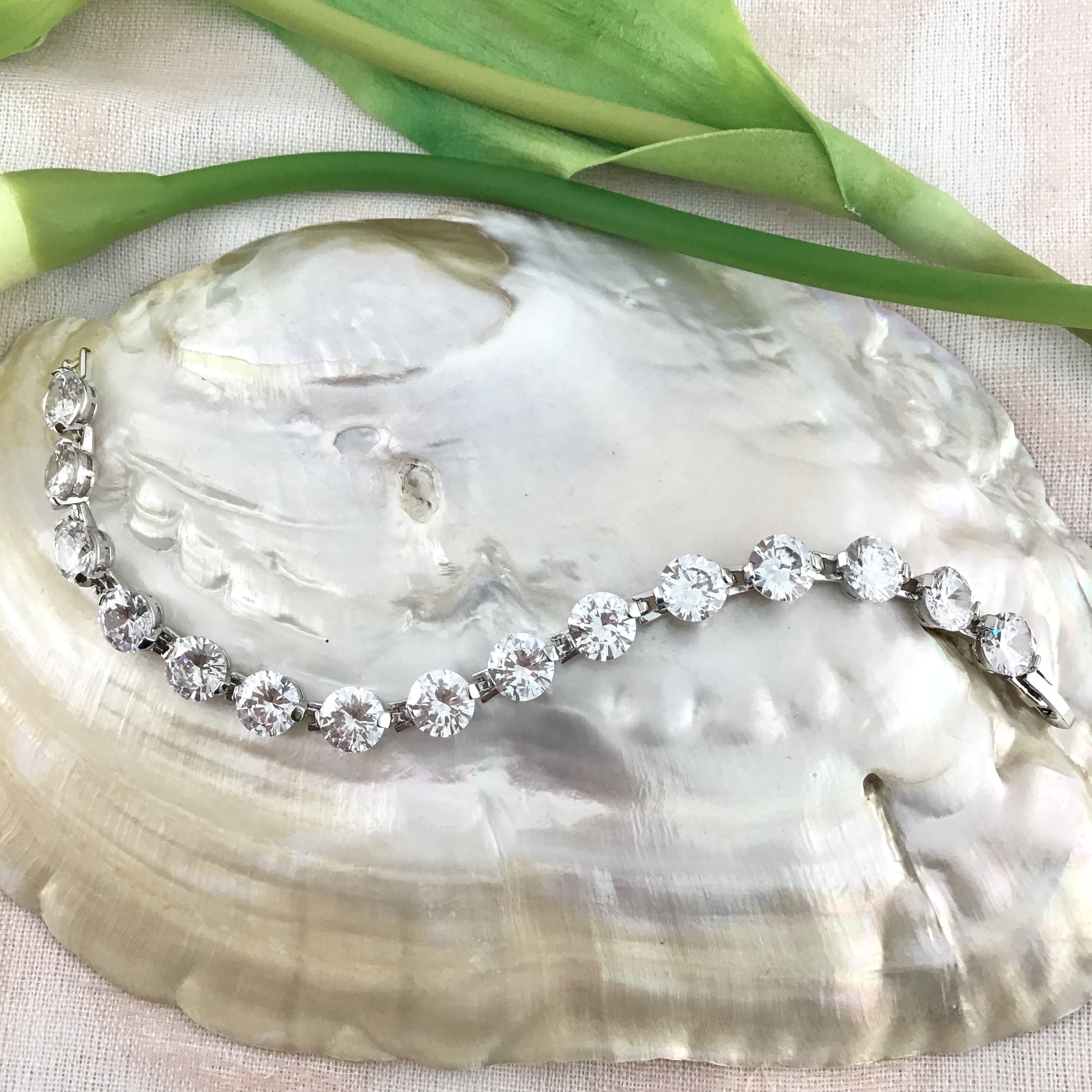 Cubic Zirconia Round Bridal Bracelet | Bellaire Wholesale