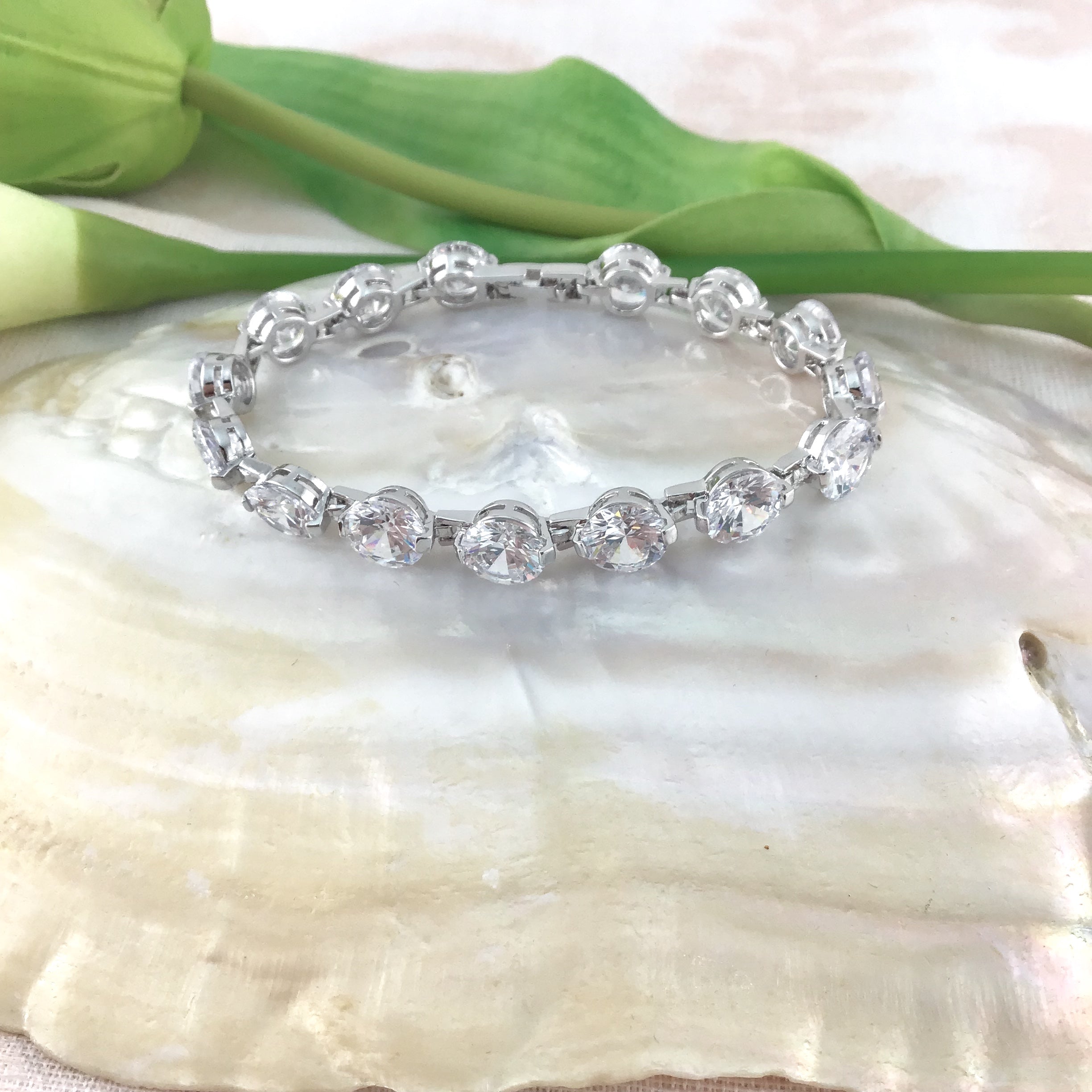 Cubic Zirconia Round Bridal Bracelet | Bellaire Wholesale