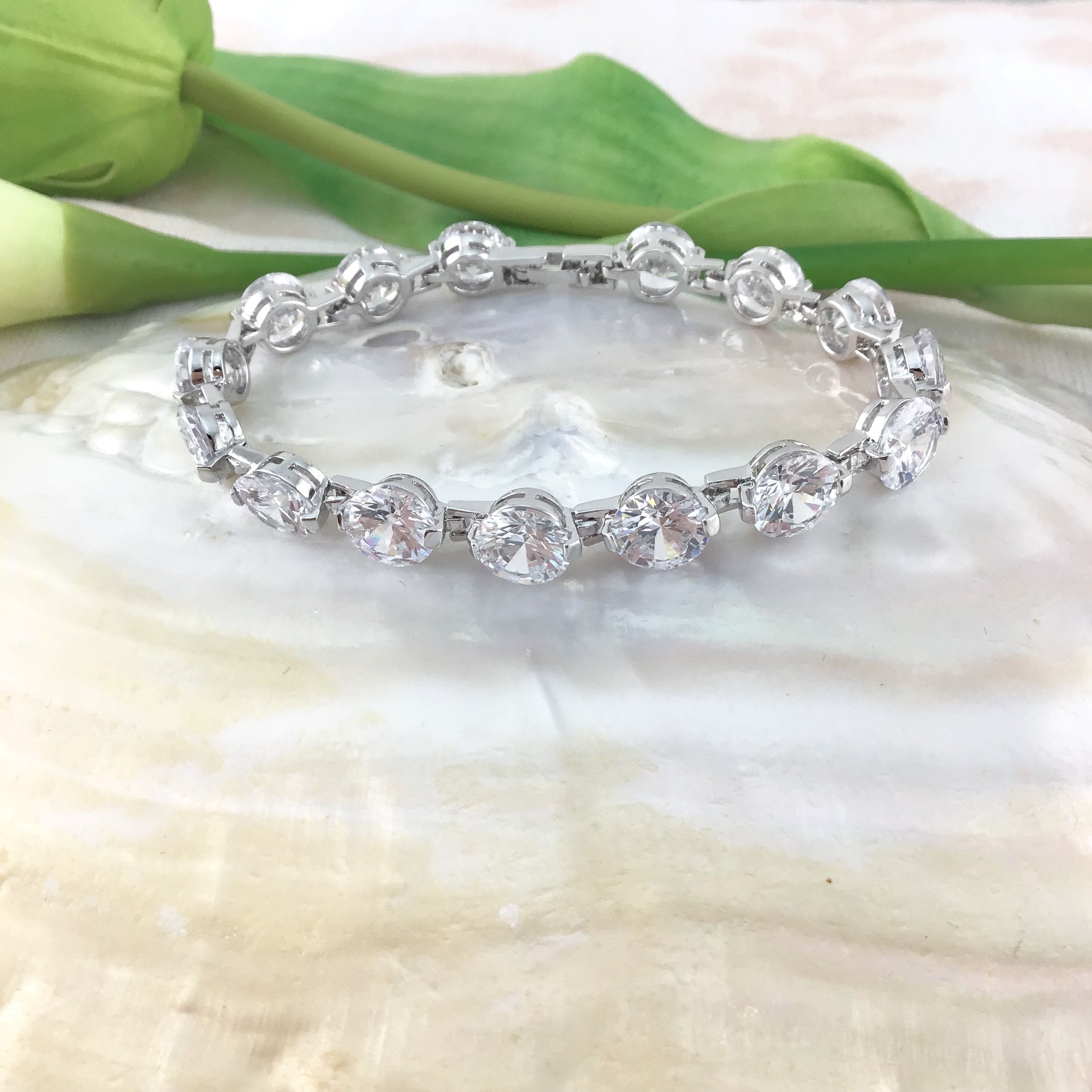 Cubic Zirconia Round Bridal Bracelet | Bellaire Wholesale