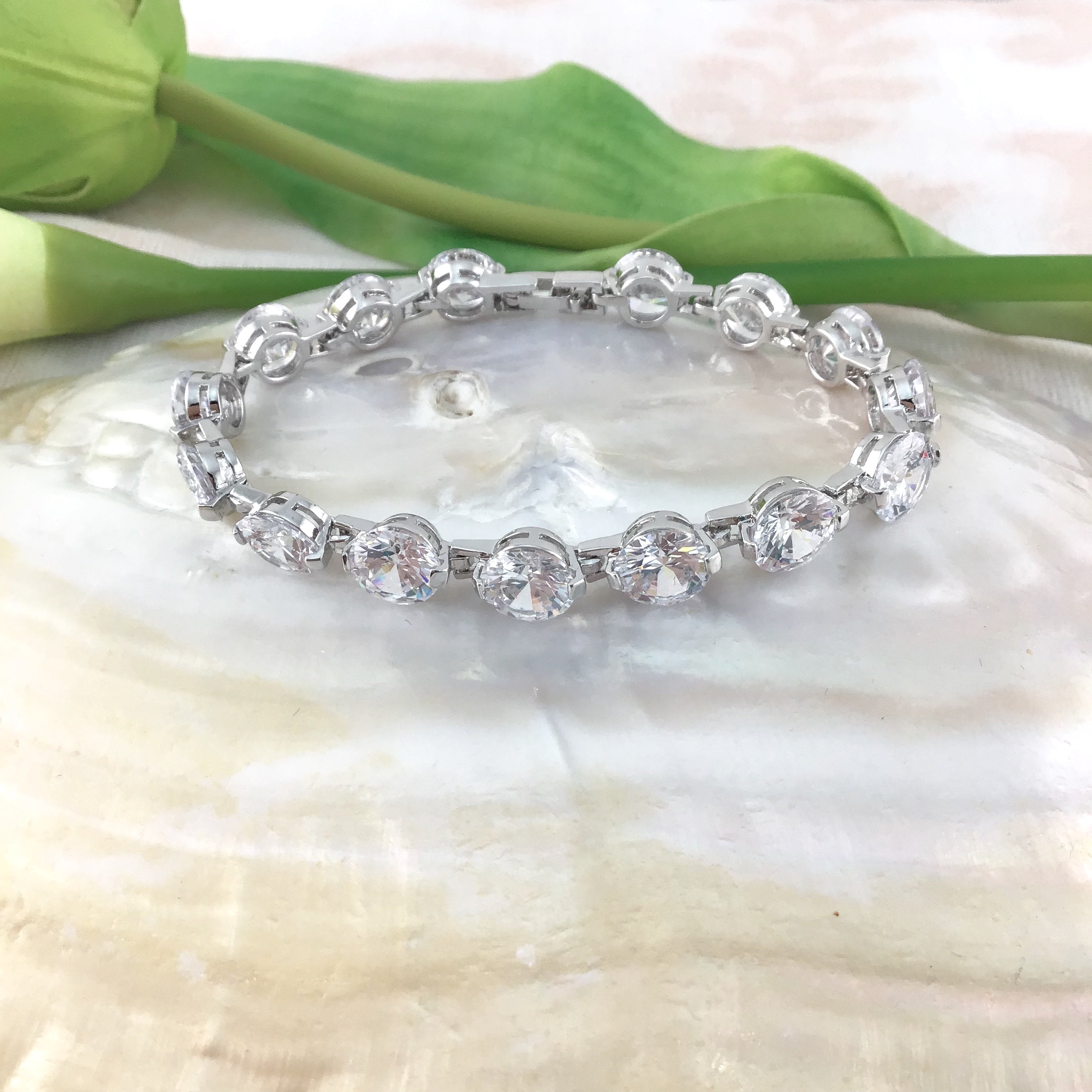 Cubic Zirconia Round Bridal Bracelet | Bellaire Wholesale