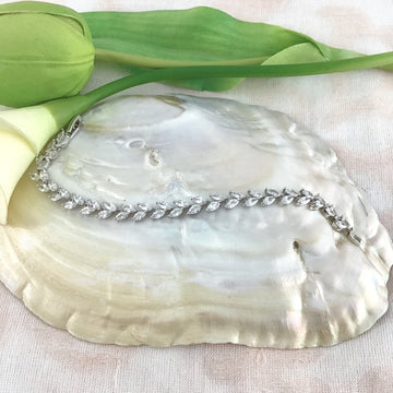 Cubic Zirconia Leaf Bridal Bracelet | Bellaire Wholesale