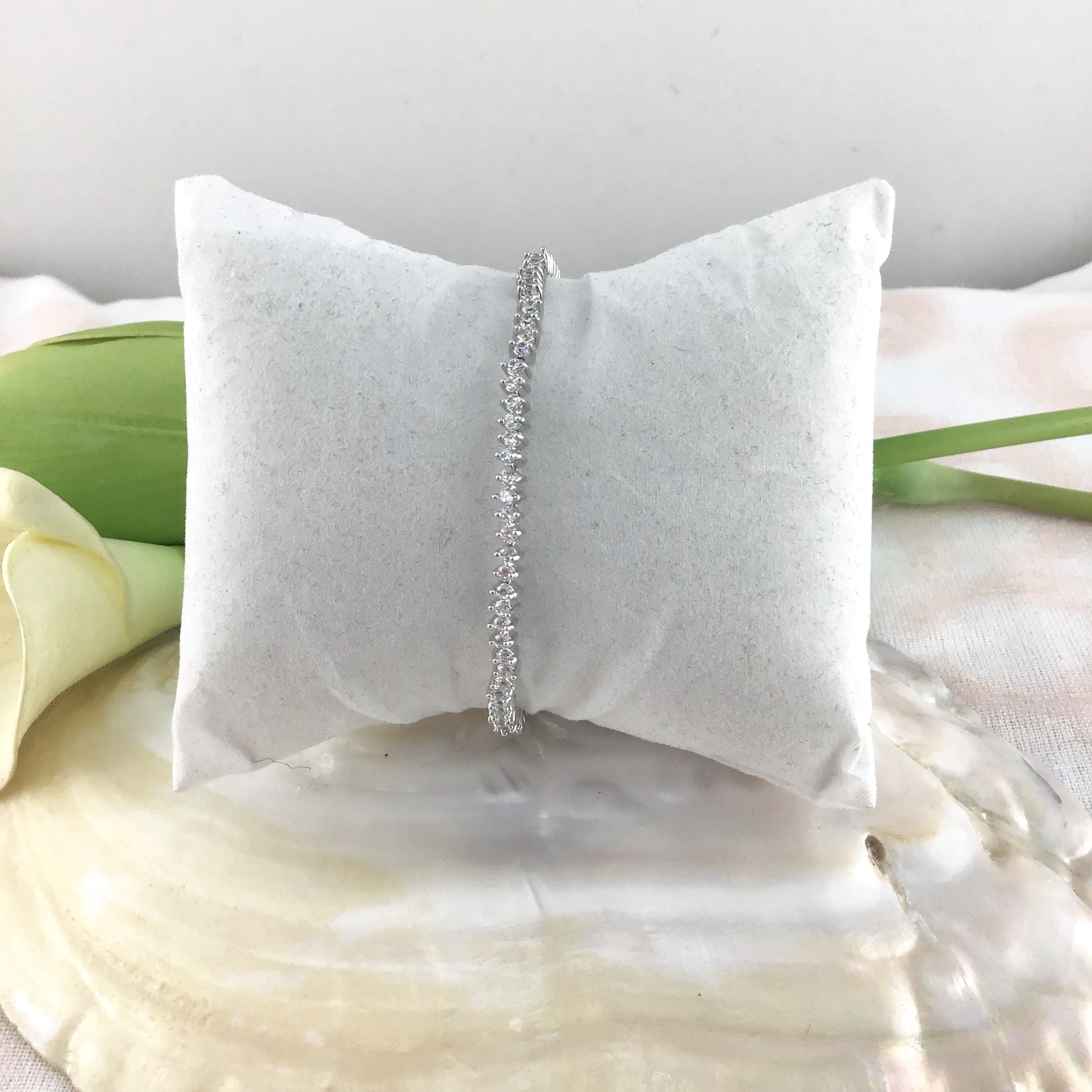 Rose Gold Cubic Zirconia Bracelet.,Bridal  Bracelet | Bellaire Wholesale