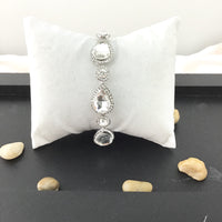 Crystal Teardrop Shape Silver Crystal Bracelet