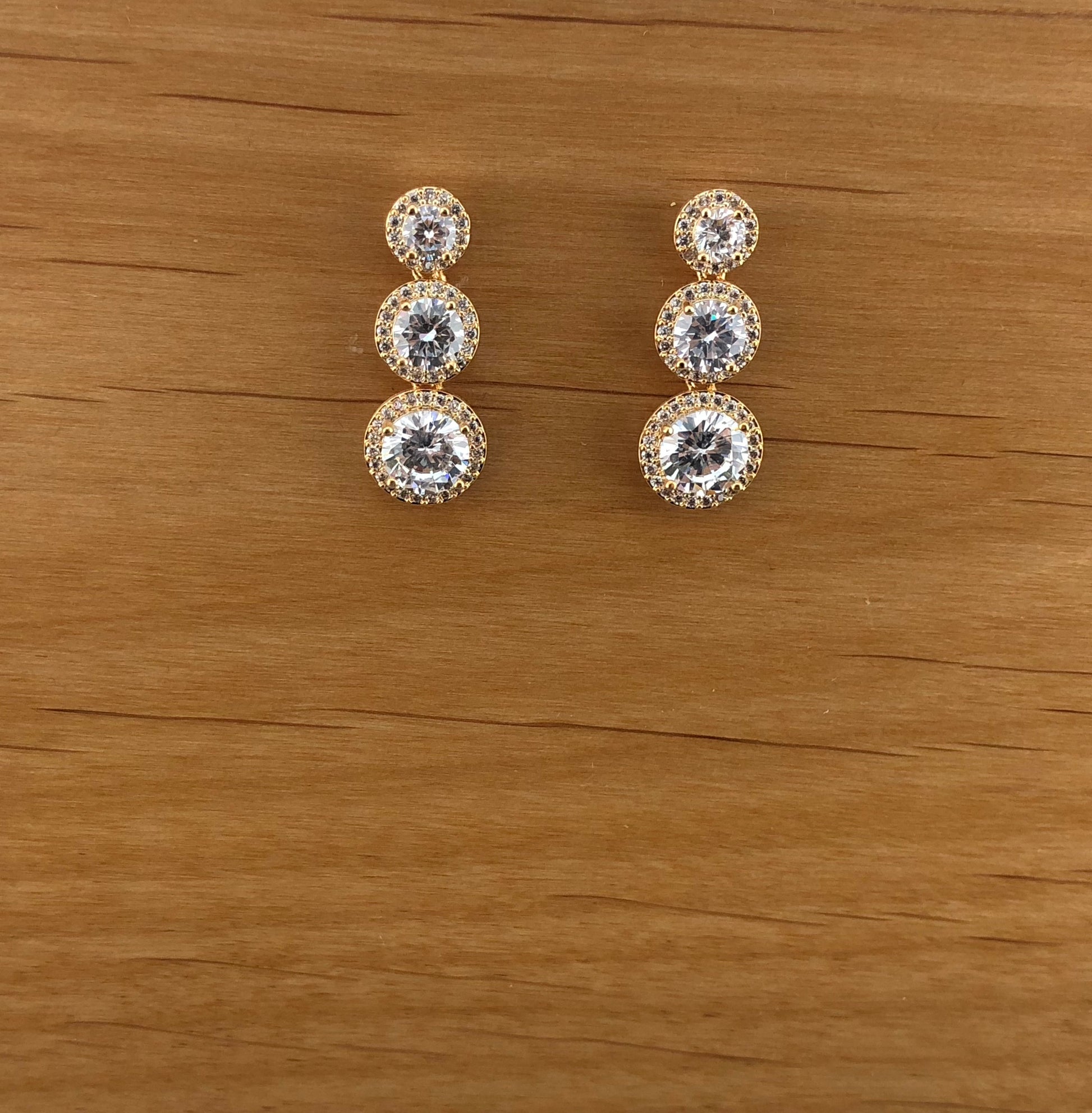 Bridal Cubic Zirconia Earrings, 18K Plated | Bellaire Wholesale