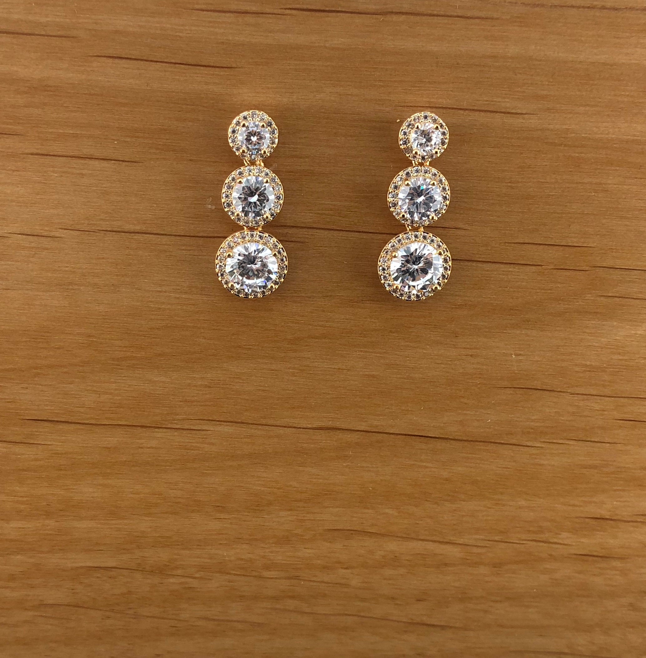 Bridal Cubic Zirconia Earrings, 18K Plated | Bellaire Wholesale