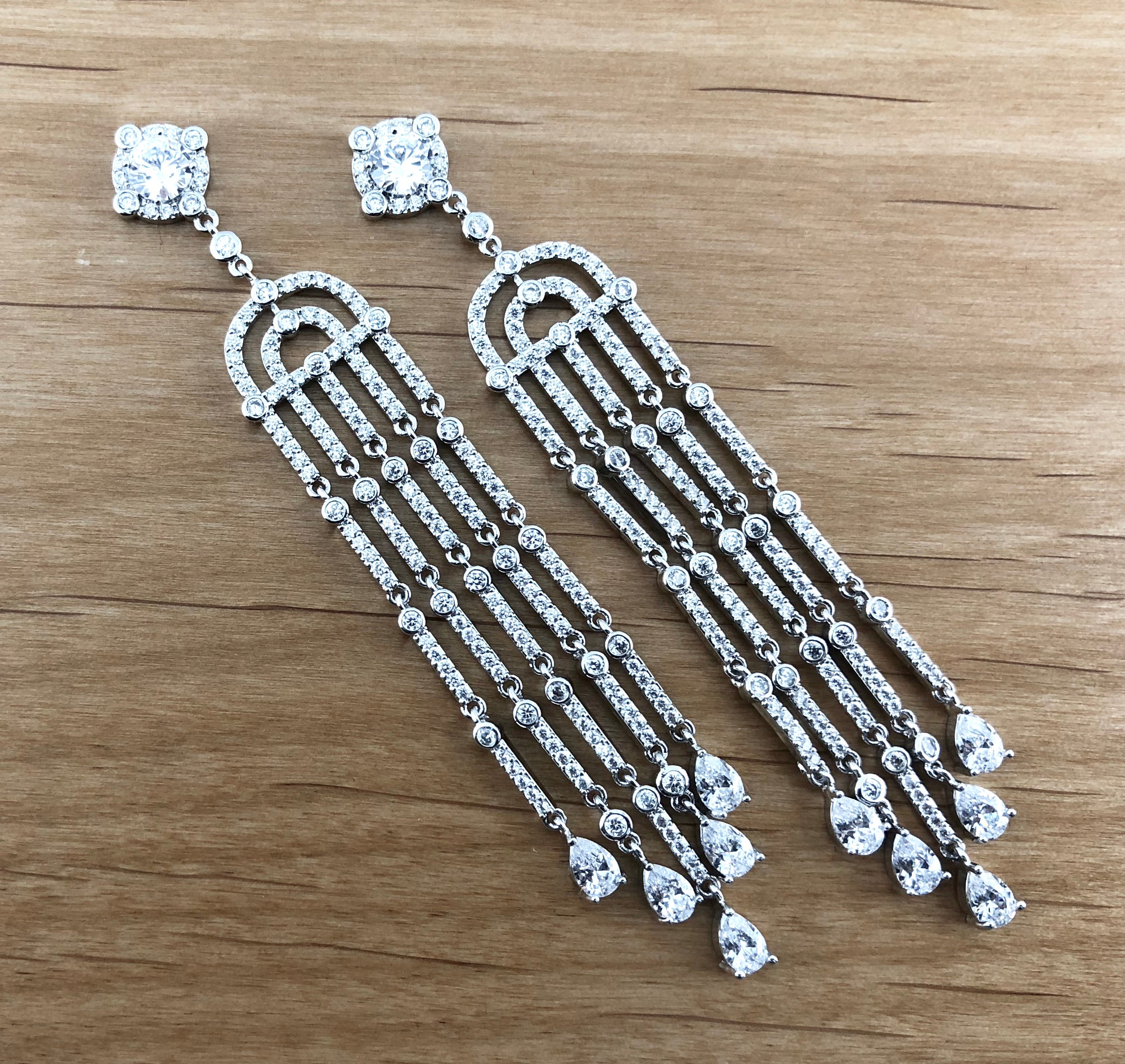 Bridal Cubic Zirconia Earrings, 18K Plated | Bellaire Wholesale