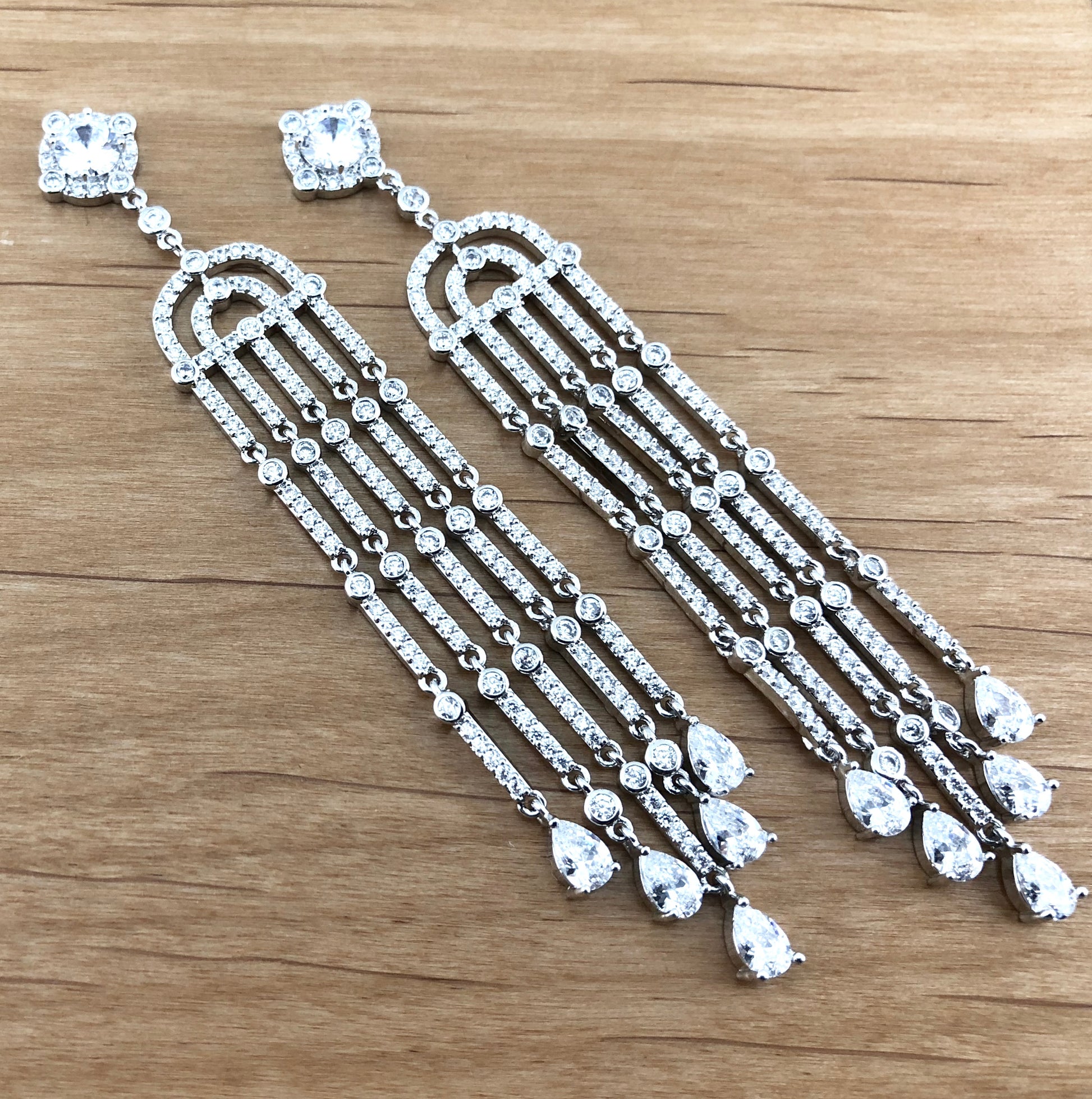 Bridal Cubic Zirconia Earrings, 18K Plated | Bellaire Wholesale