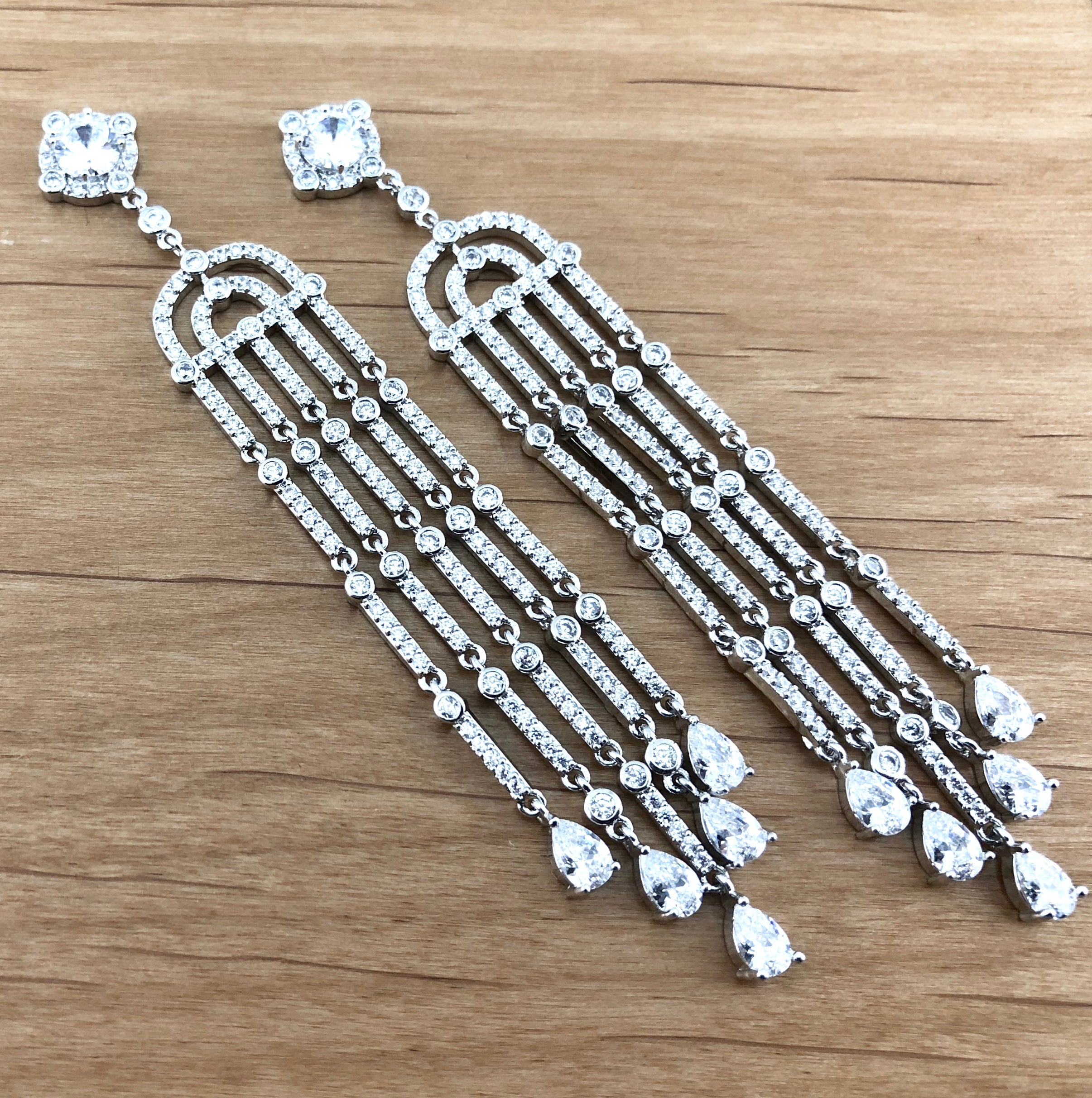Bridal Cubic Zirconia Earrings, 18K Plated | Bellaire Wholesale
