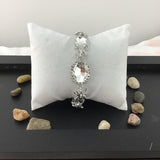 Crystal Fancy Oval Shape Silver Bridal Bracelet | Bellaire Wholesale