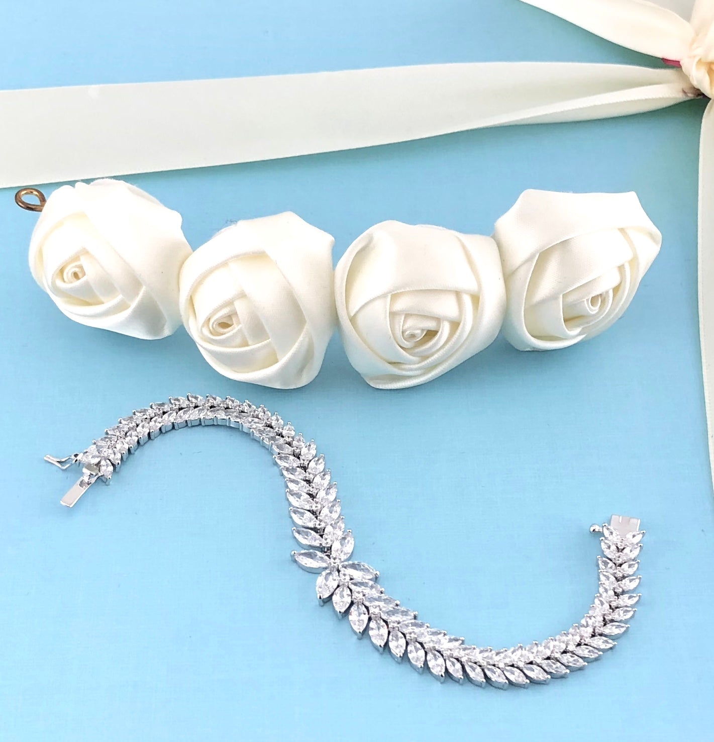 Cubic Zirconia Floral Flower Marquise Bracelet | Bellaire Wholesale