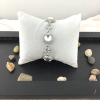 Crystal Round Shape Silver Bridal Bracelet | Bellaire Wholesale