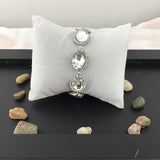 Crystal Almond Shape Silver Bridal Bracelet | Bellaire Wholesale