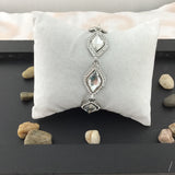 Crystal Diamond Shape Silver Bridal Bracelet | Bellaire Wholesale