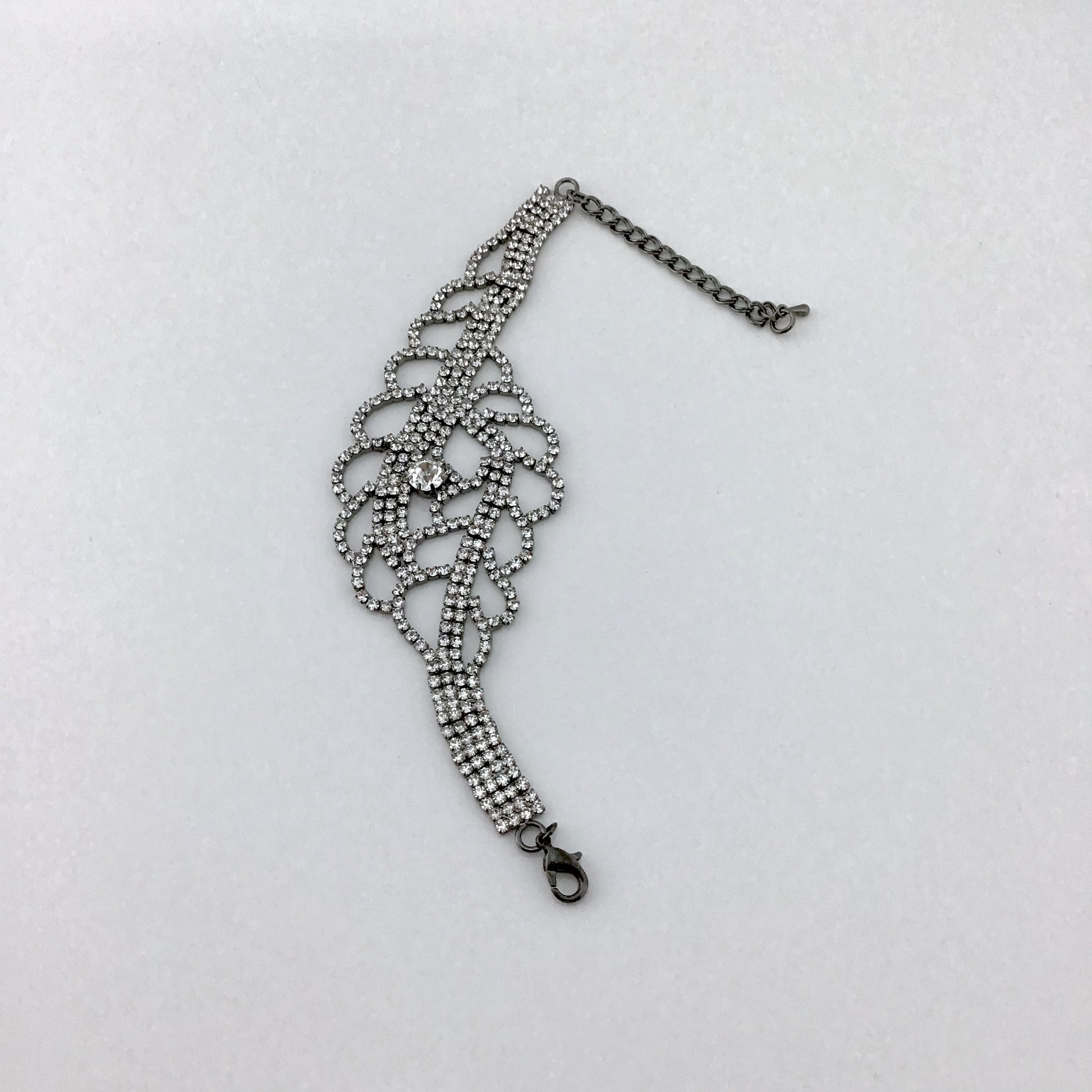 Rhinestone Bracelet, Gunmetal | Bellaire Wholesale