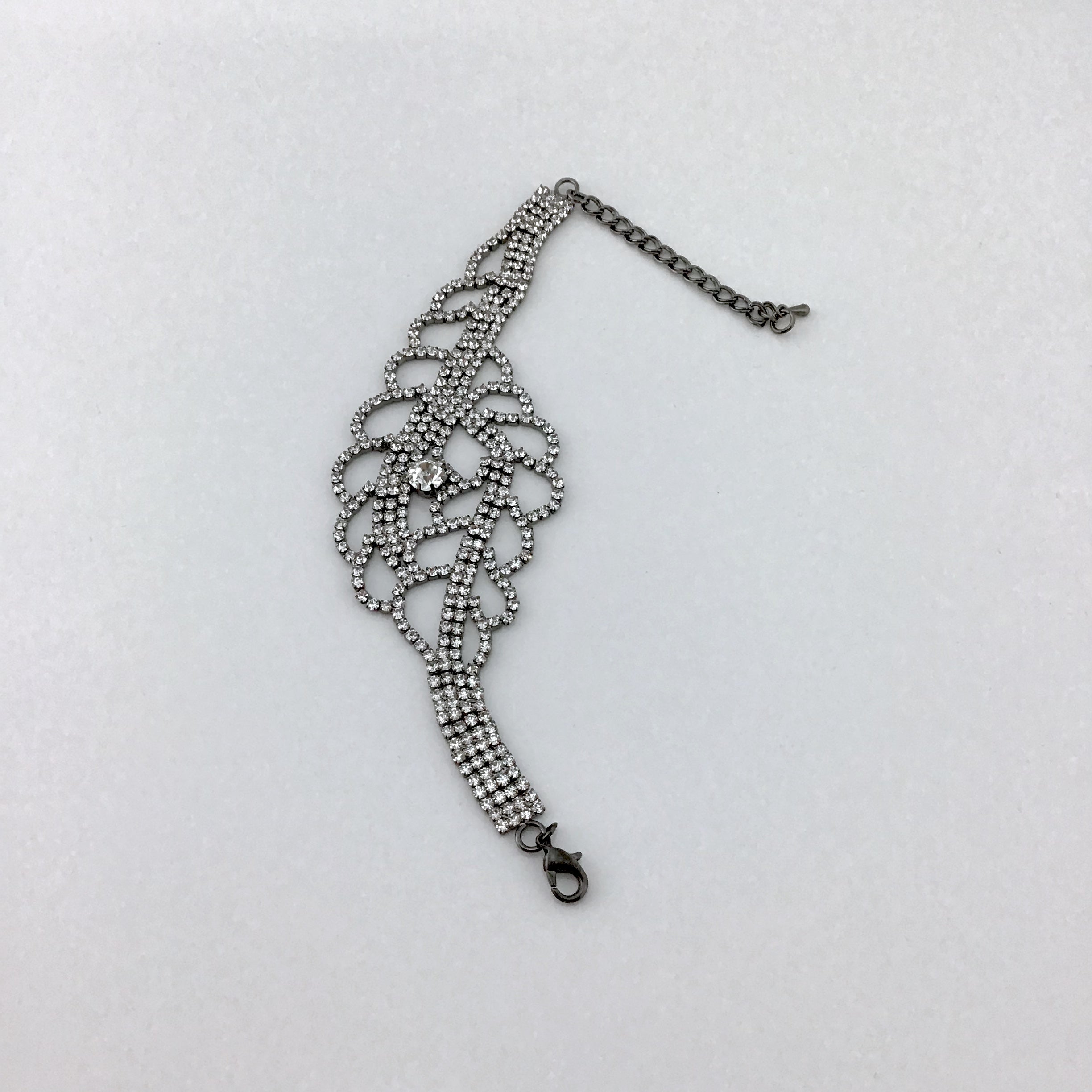Rhinestone Bracelet, Gunmetal | Bellaire Wholesale