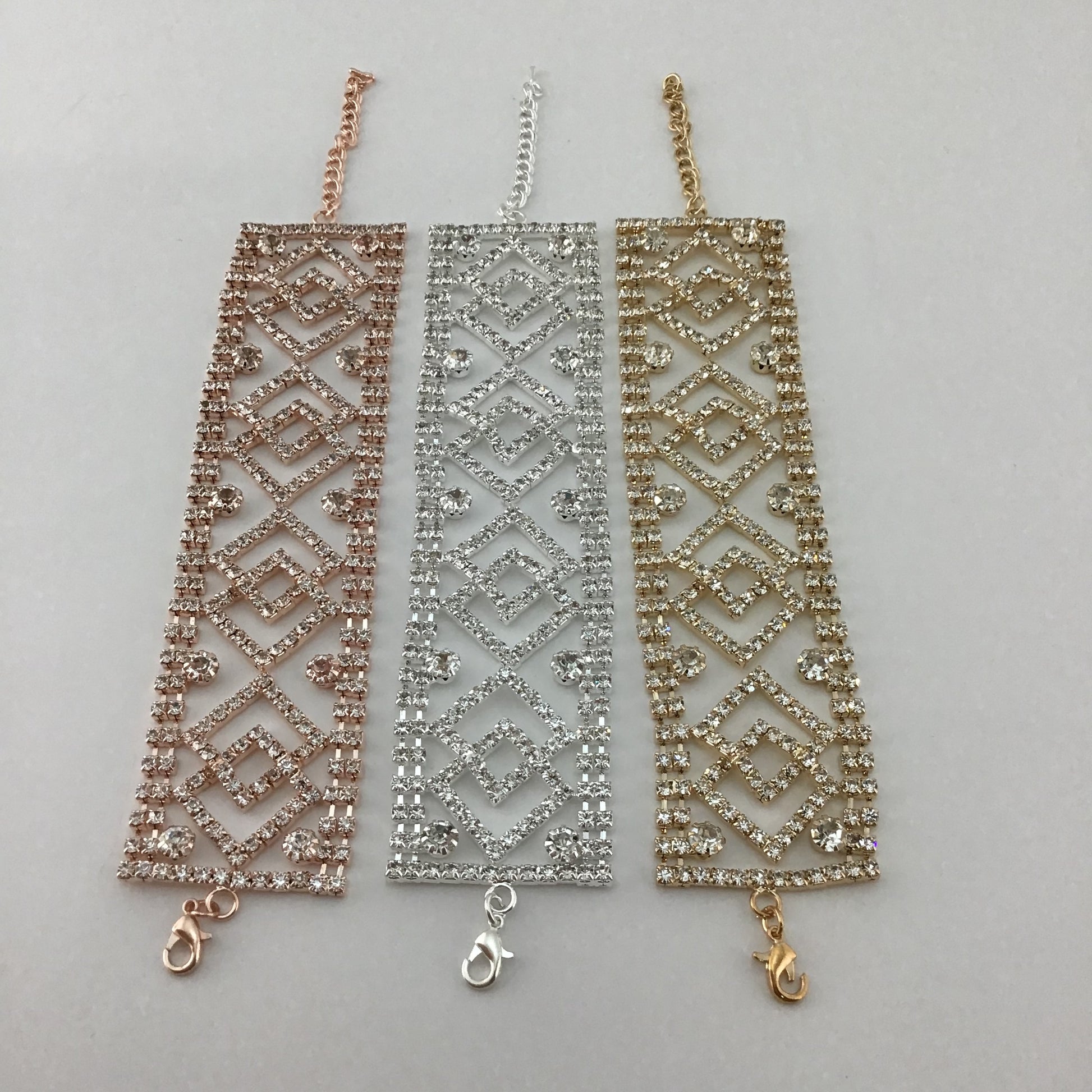Rhinestone Bracelet, Rose Gold | Bellaire Wholesale