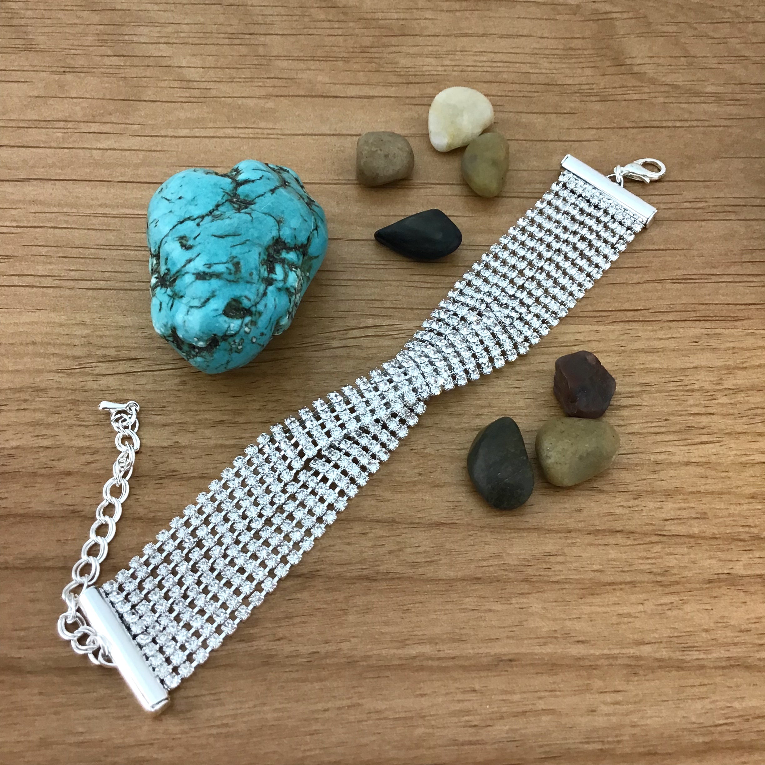 Rhinestone Bracelet, Silver | Bellaire Wholesale