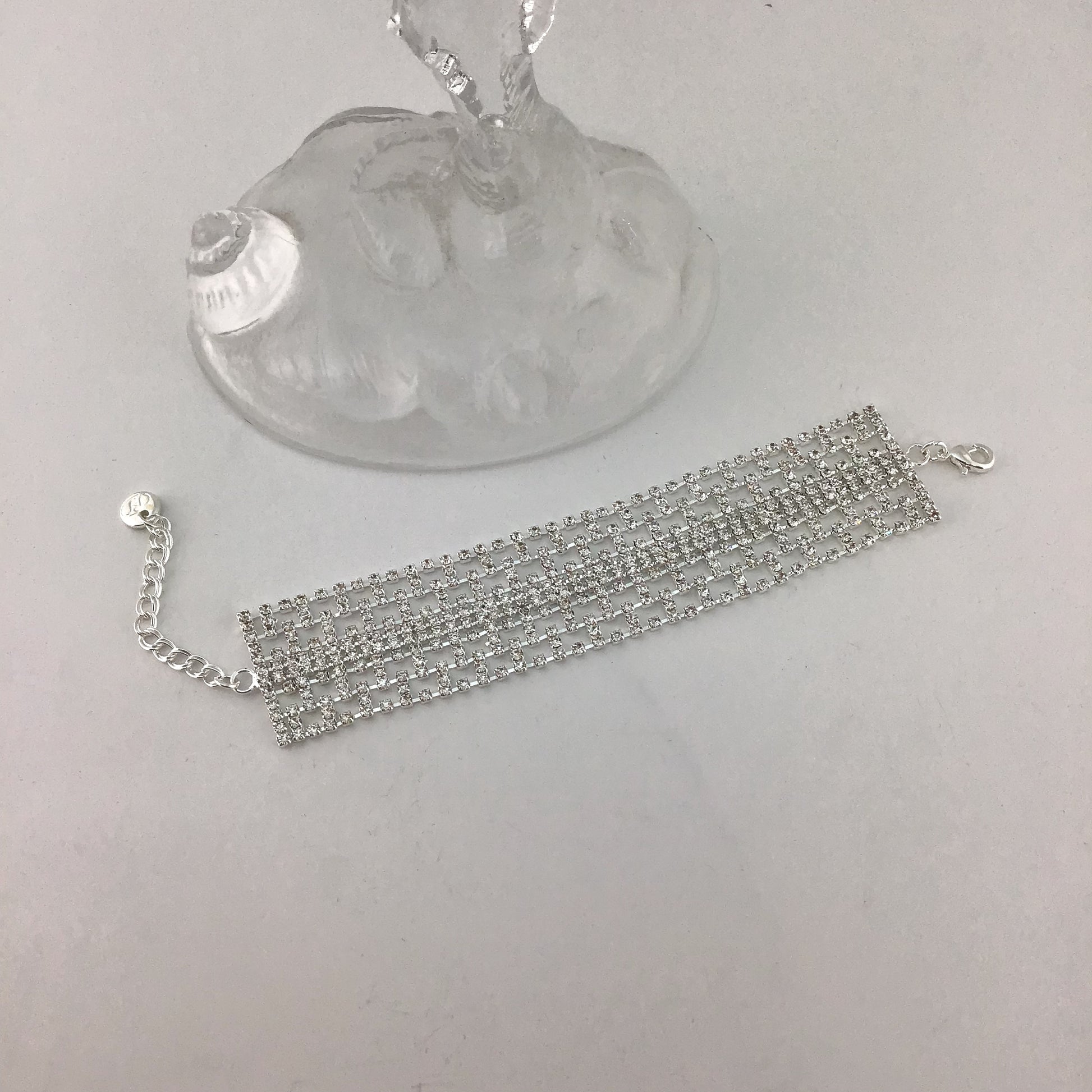 Rhinestone Bracelet, Silver | Bellaire Wholesale