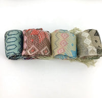 Floral Tribal Print Beige Pashmina Scarf | Bellaire Wholesale