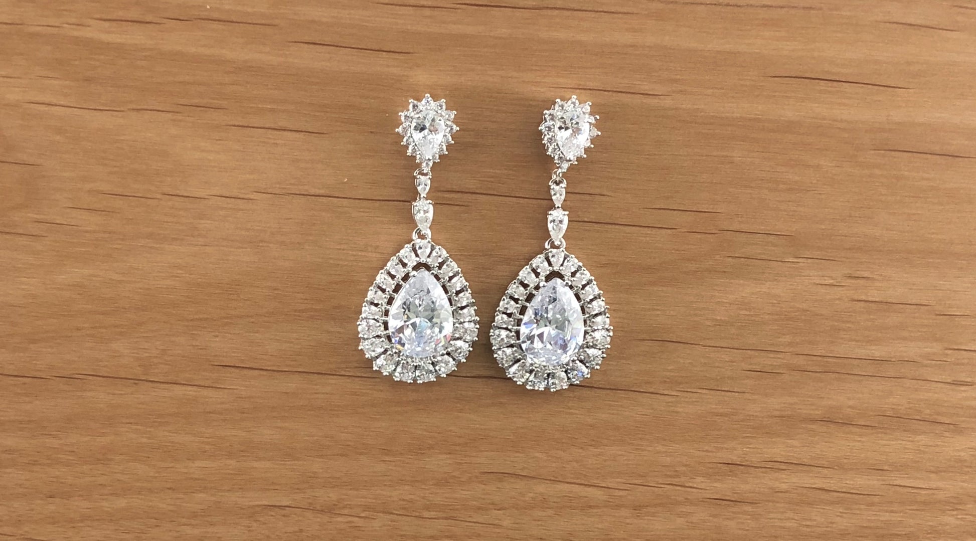 Bridal Cubic Zirconia Earrings, 18K Plated | Bellaire Wholesale