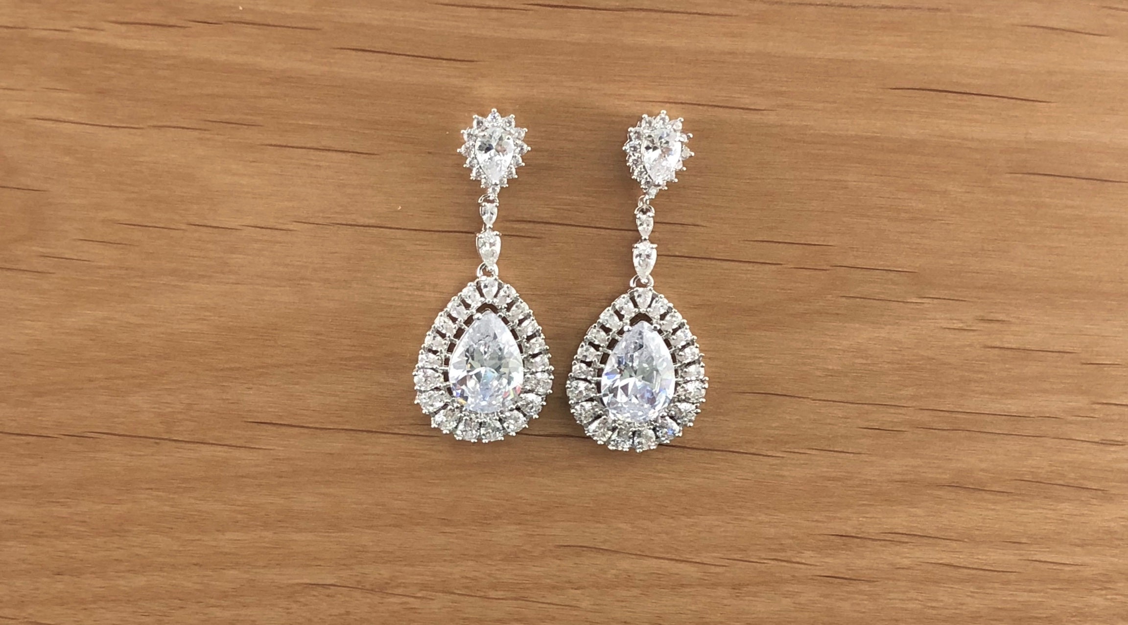 Bridal Cubic Zirconia Earrings, 18K Plated | Bellaire Wholesale