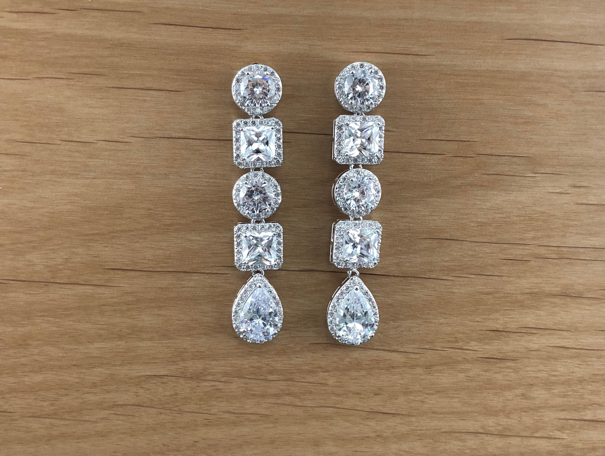 Bridal Cubic Zirconia Earrings, 18K Plated | Bellaire Wholesale