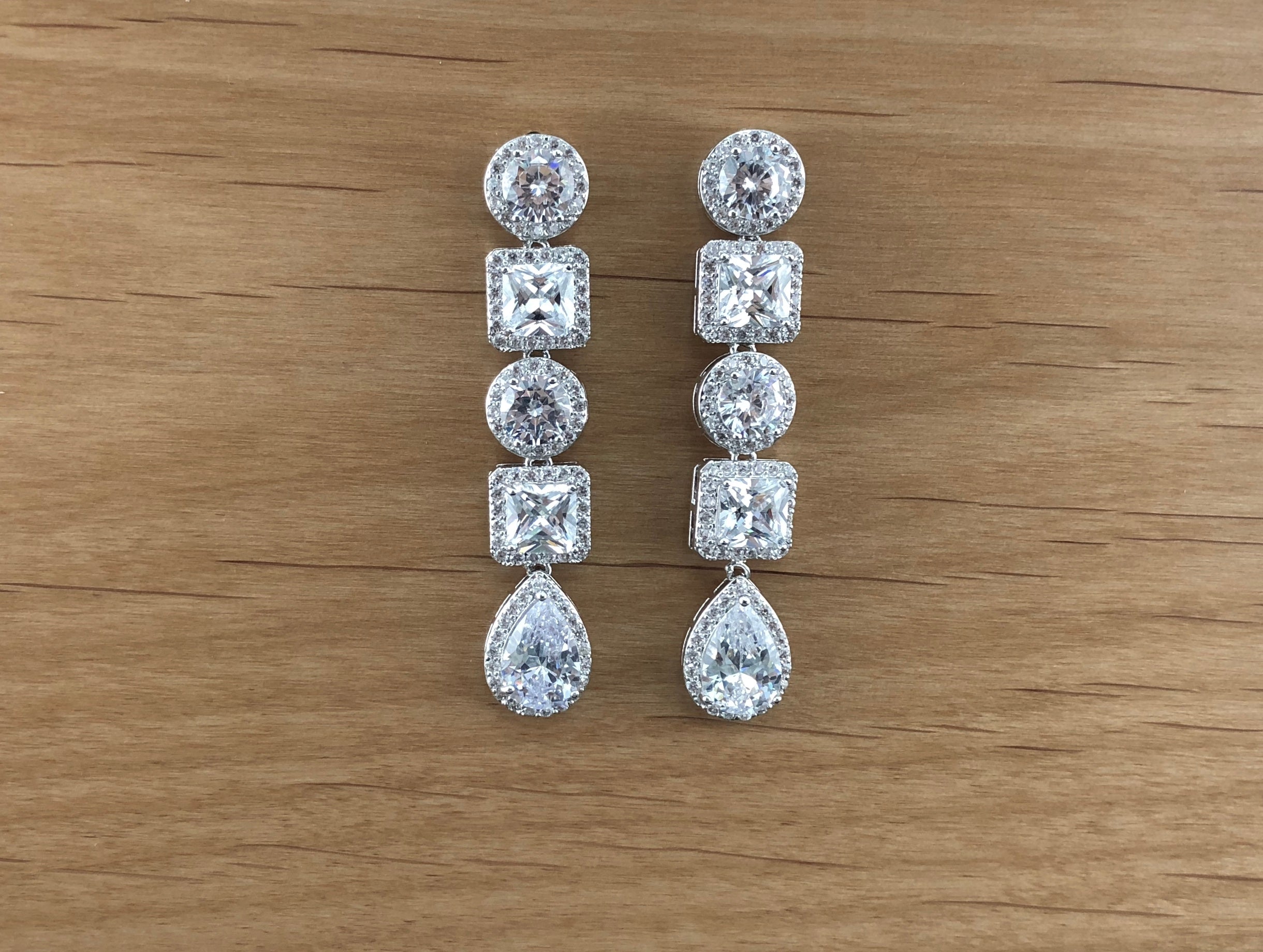 Bridal Cubic Zirconia Earrings, 18K Plated | Bellaire Wholesale