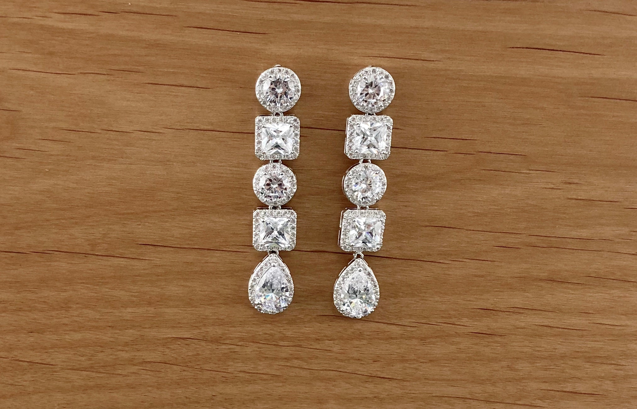 Bridal Cubic Zirconia Earrings, 18K Plated | Bellaire Wholesale