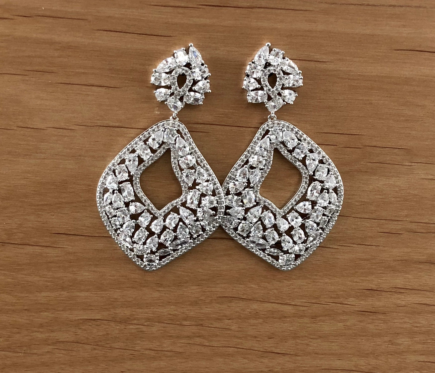 Bridal Cubic Zirconia Earrings, 18K Plated | Bellaire Wholesale