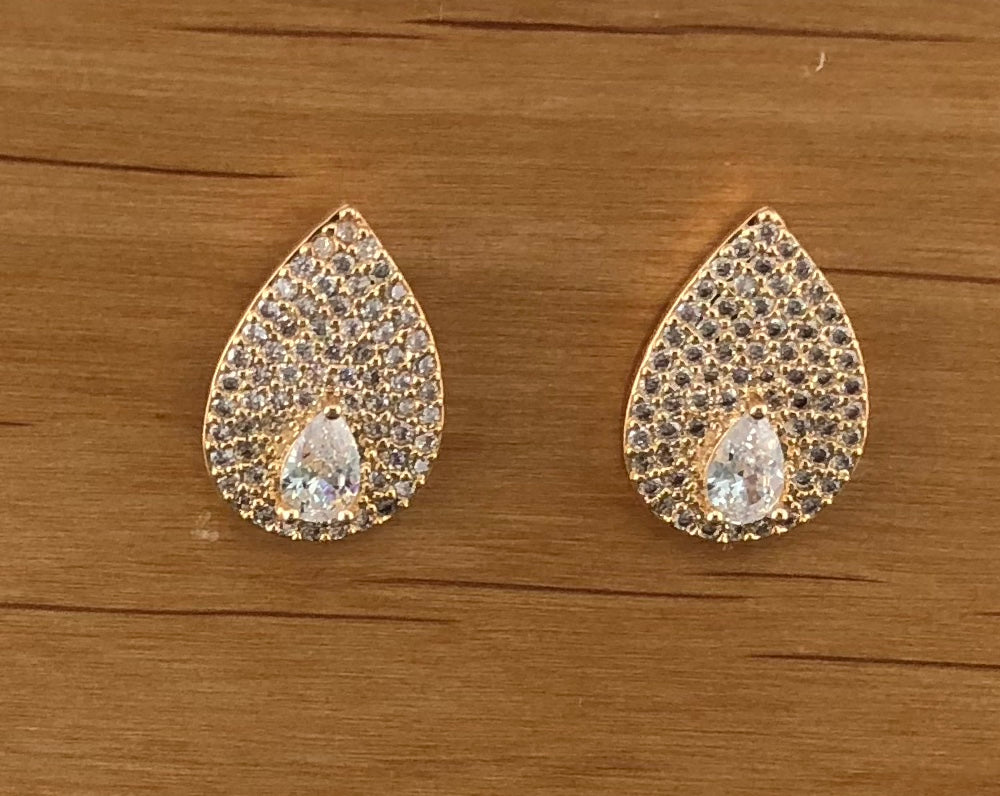 Bridal Cubic Zirconia Earrings, 18K Plated | Bellaire Wholesale