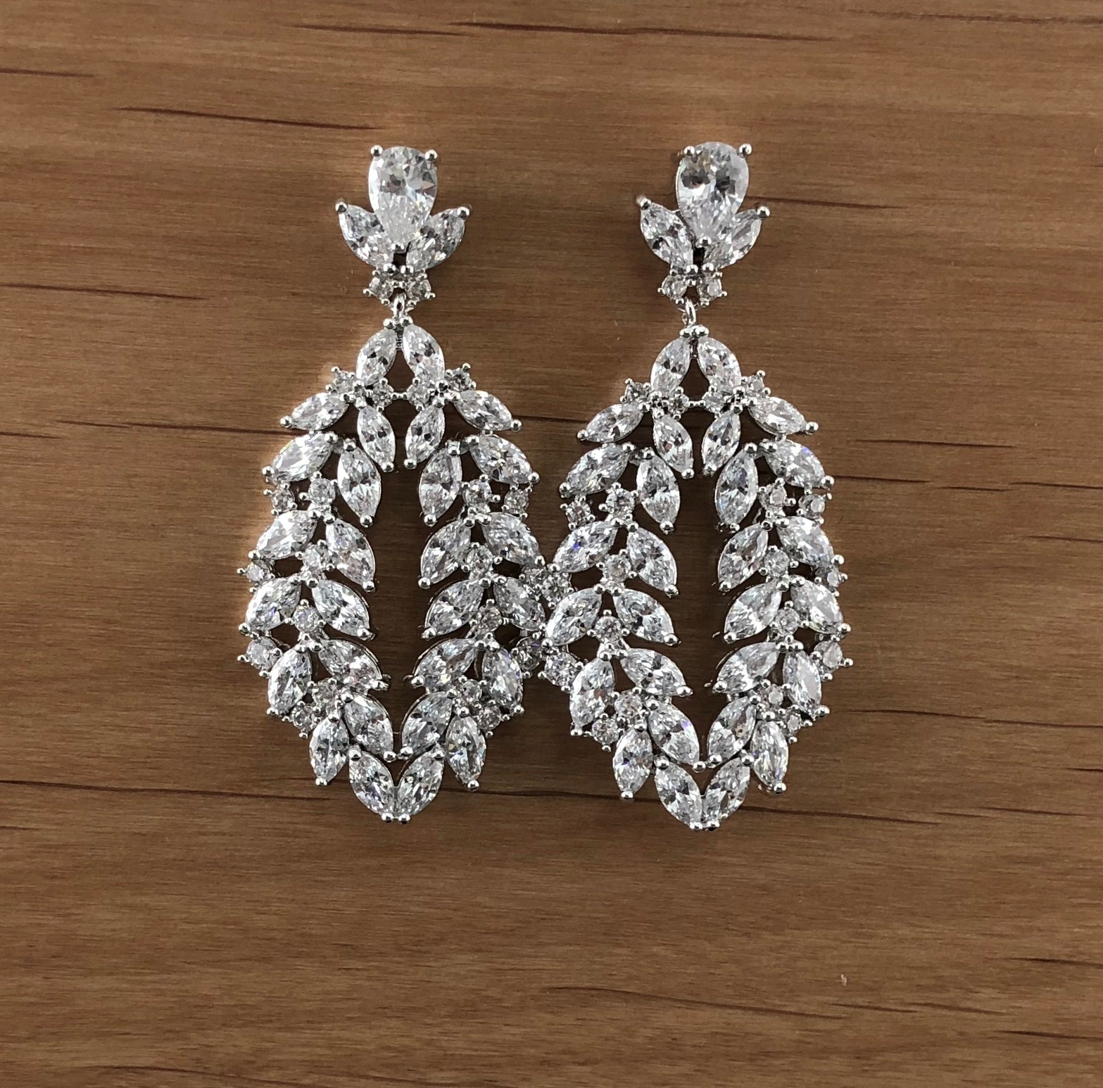 Bridal Cubic Zirconia Earrings, 18K Plated | Bellaire Wholesale