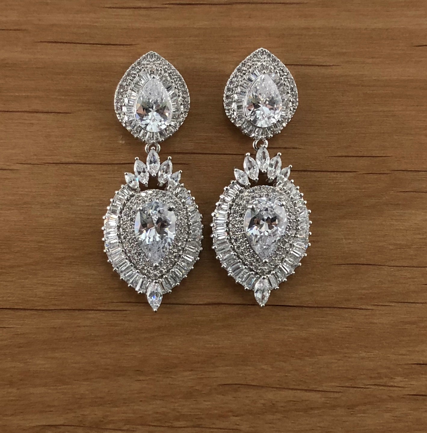 Bridal Cubic Zirconia Earrings, 18K Plated | Bellaire Wholesale
