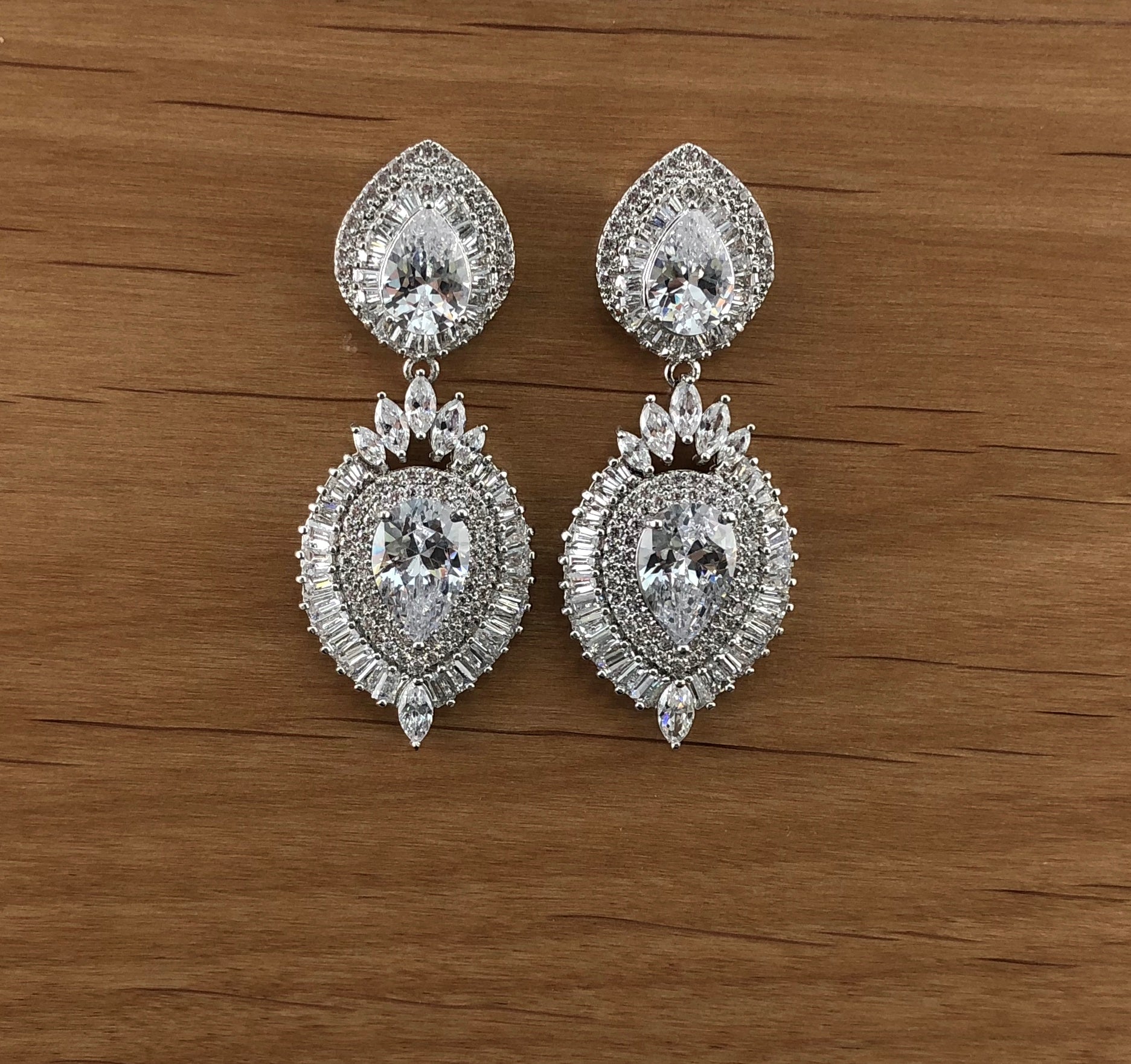 Bridal Cubic Zirconia Earrings, 18K Plated | Bellaire Wholesale