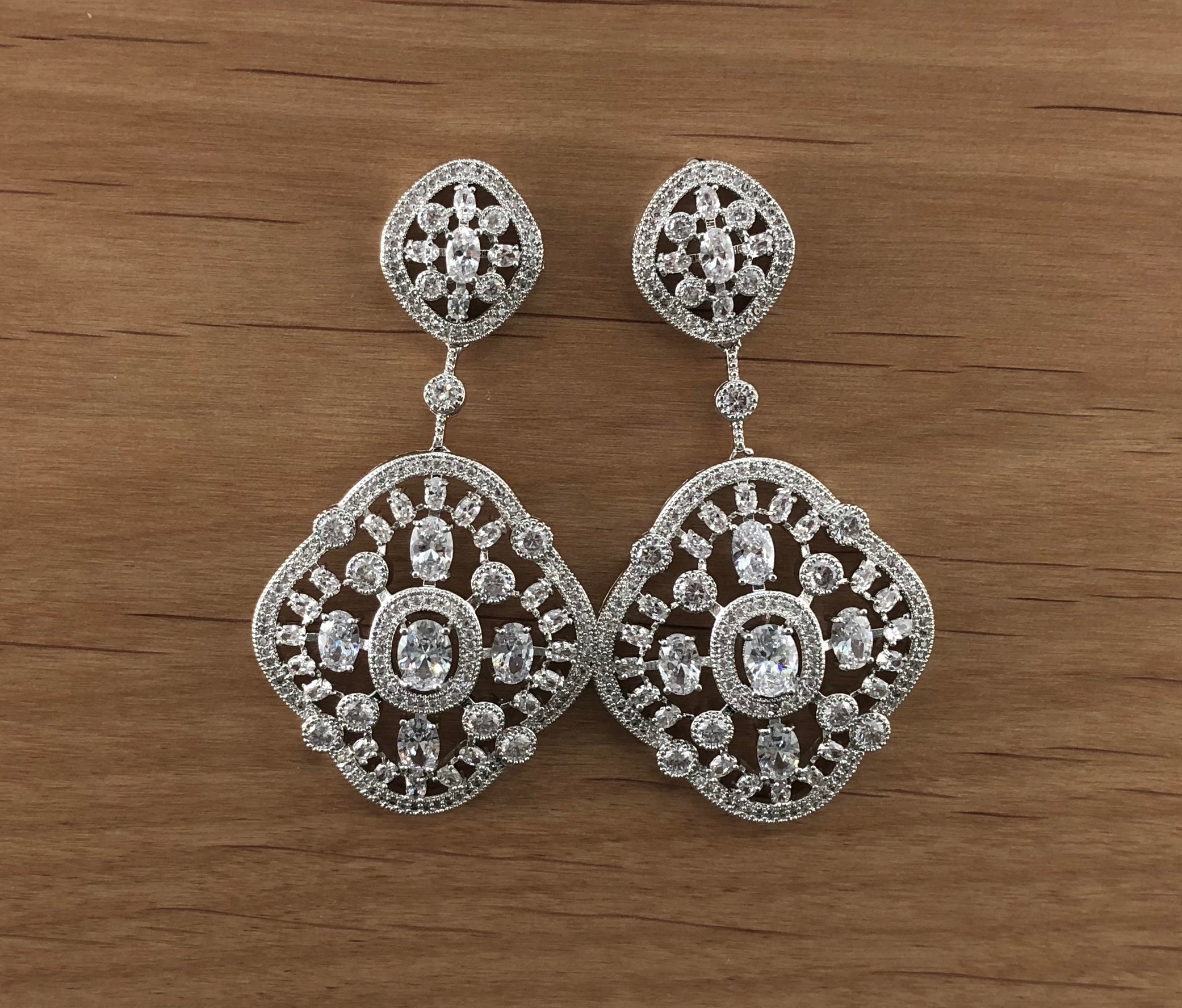 Bridal Cubic Zirconia Earrings, 18K Plated | Bellaire Wholesale