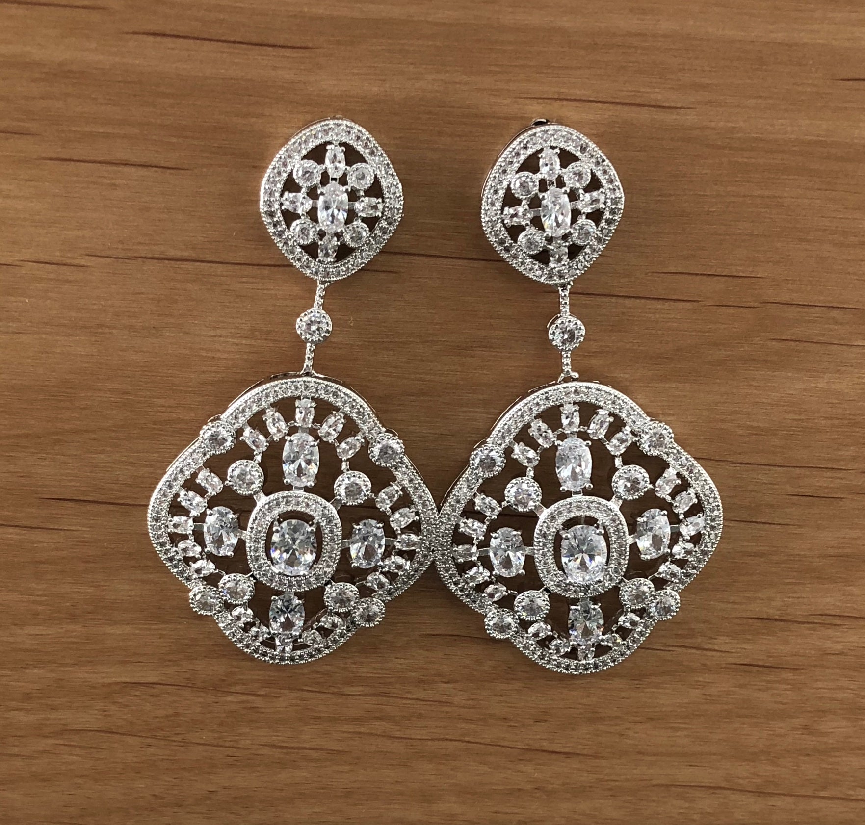 Bridal Cubic Zirconia Earrings, 18K Plated | Bellaire Wholesale