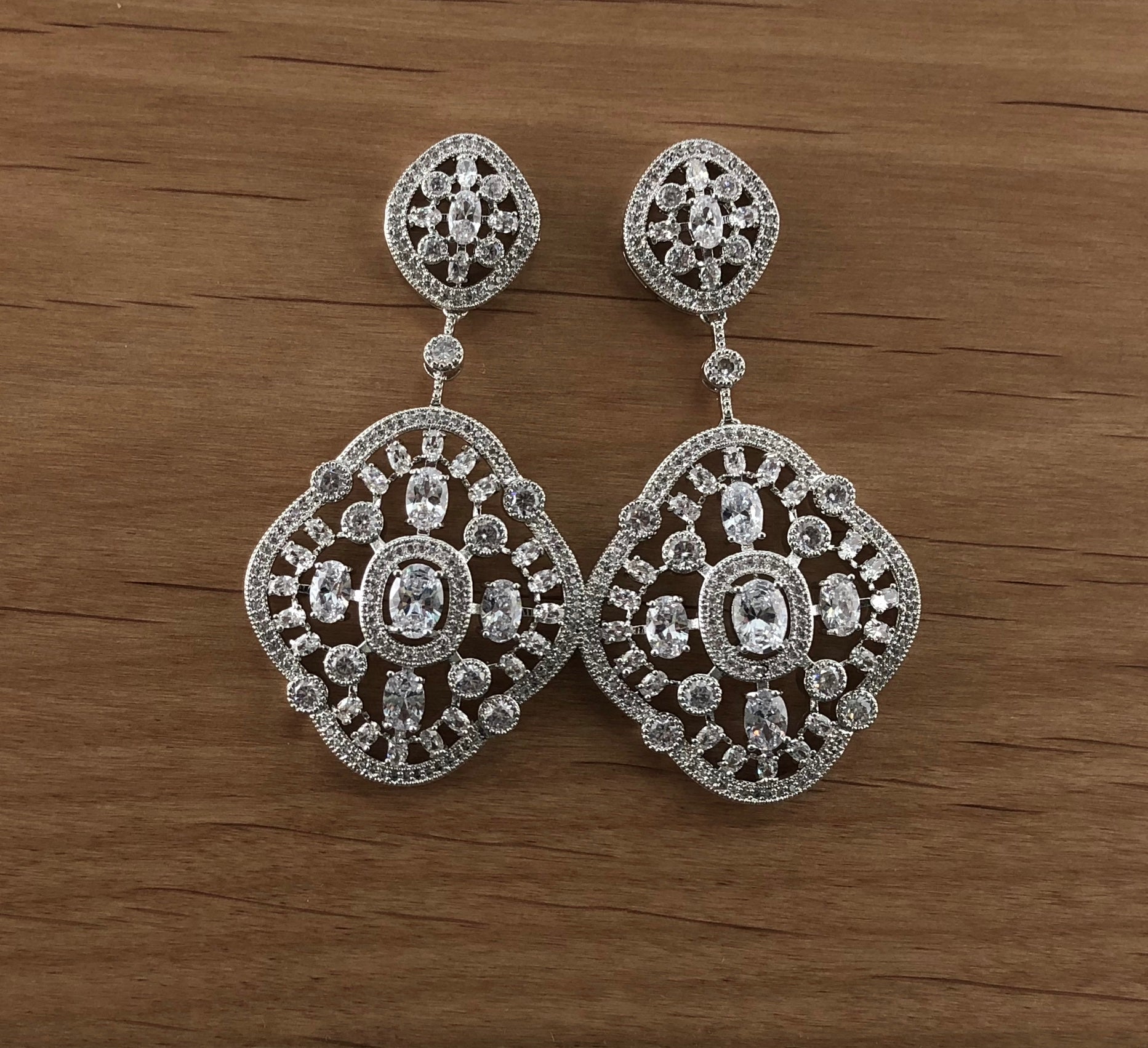 Bridal Cubic Zirconia Earrings, 18K Plated | Bellaire Wholesale