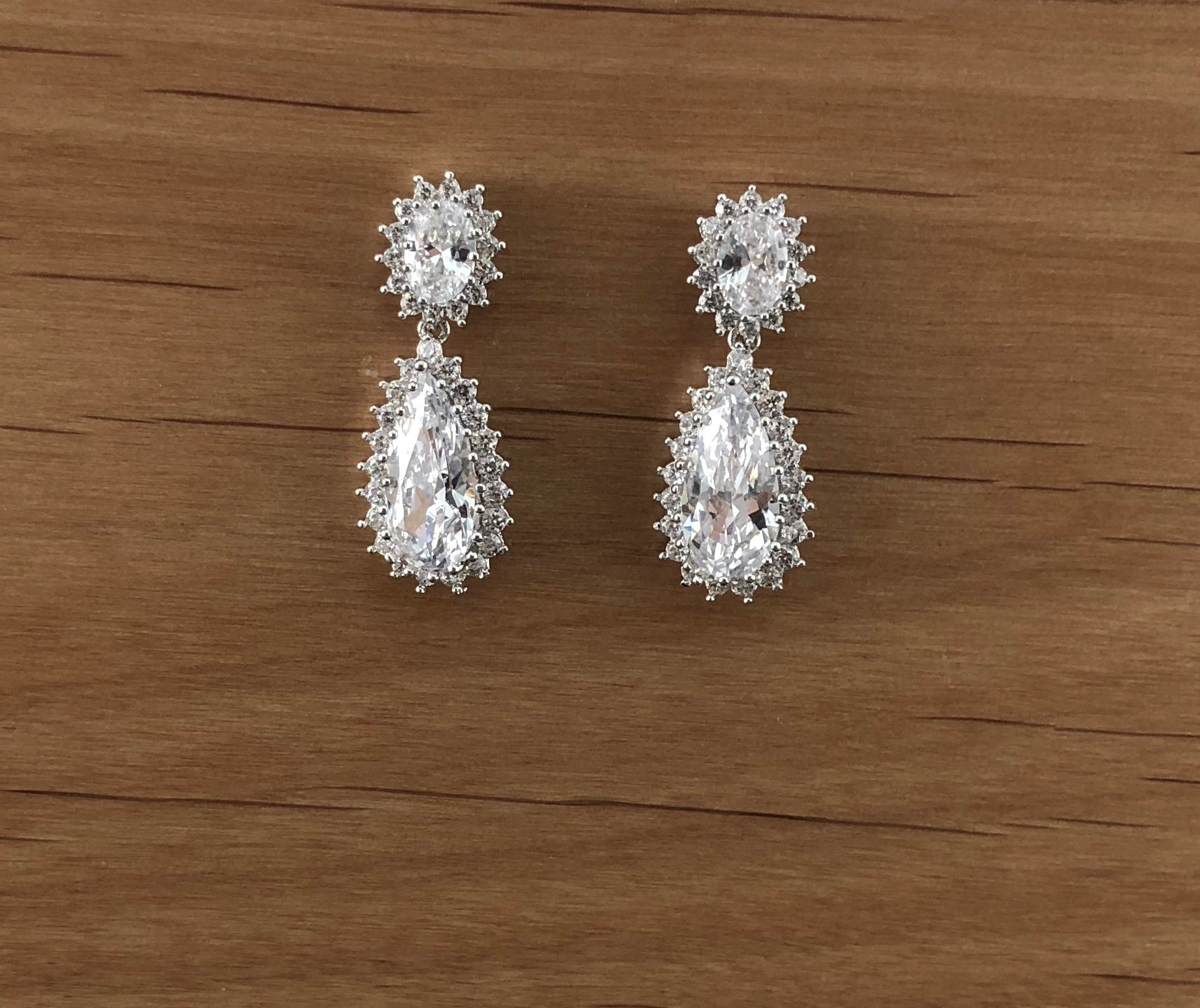 Bridal Cubic Zirconia Earrings, 18K Plated | Bellaire Wholesale